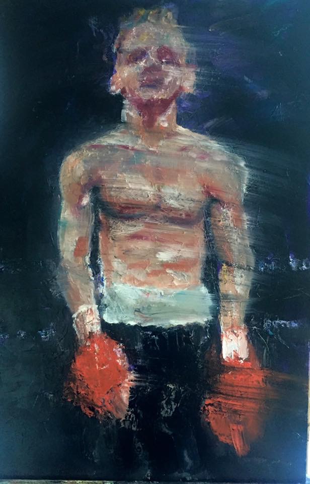 Stephen Tiernan 'After the Fight' 2015 - oil on canvas 50cm X 77cm (19.6" X 30.3")